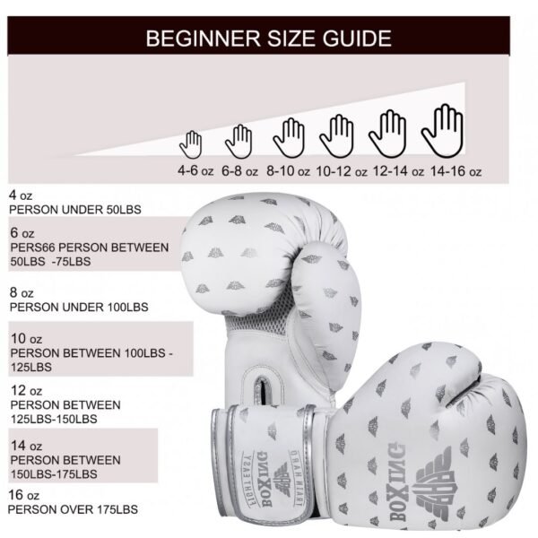 Buy White Boxing Gloves with Wrist Stability & Sweat Control – Ideal for Bag Work, Sparring & Training Free Shipping Included. - Image 4