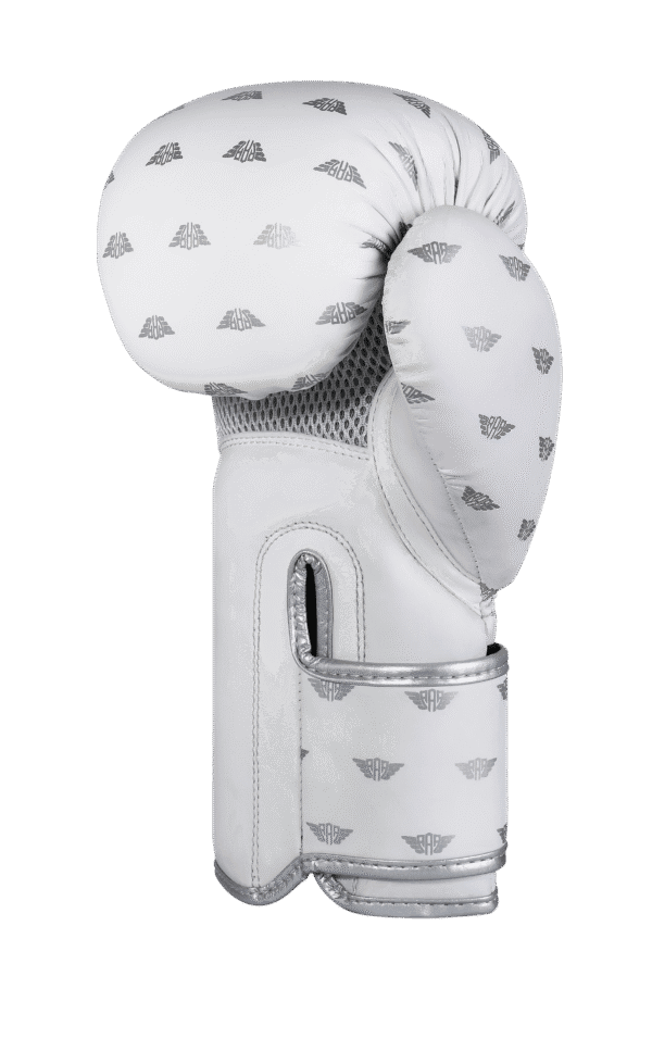 Buy White Boxing Gloves with Wrist Stability & Sweat Control – Ideal for Bag Work, Sparring & Training Free Shipping Included. - Image 3