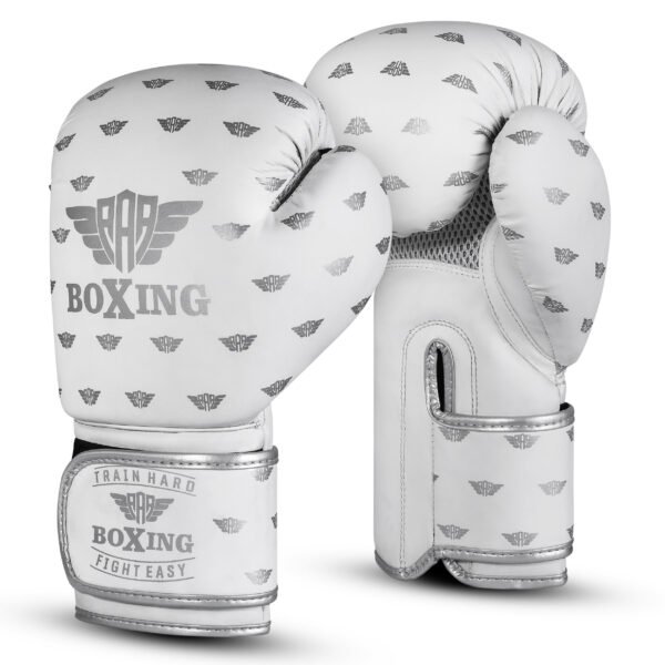 Buy White Boxing Gloves with Wrist Stability & Sweat Control – Ideal for Bag Work, Sparring & Training Free Shipping Included.
